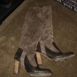 Size 8 FRYE suede knee high boots